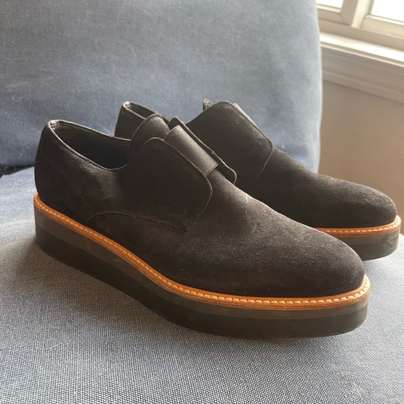 Vince Davy Oxfords | Slip-on Suede Platform | Size 8 - Picture 2 of 6